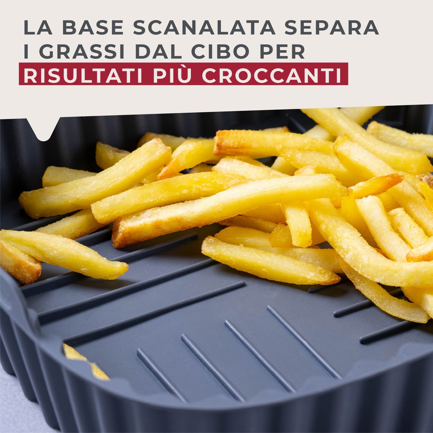 Stampo per Friggitrice ad Aria Quadrato in Silicone 19 cm, fondo rialzato, Fackelmann