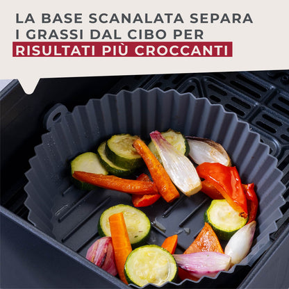 Stampo per Friggitrice ad Aria Rotondo in Silicone 15 cm, fondo rialzato, Fackelmann