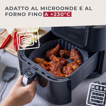 Stampo per Friggitrice ad Aria Rotondo in Silicone 19 cm, fondo rialzato, Fackelmann