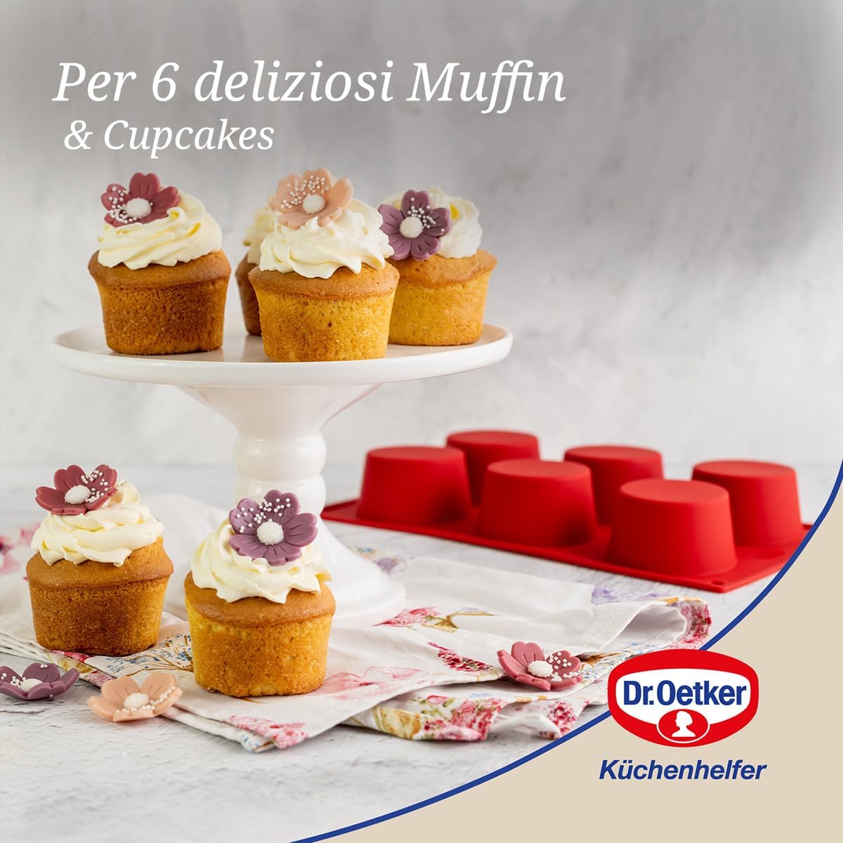 Stampo muffin 6 impronte in silicone Ø5,5cm, Linea Flexxibel