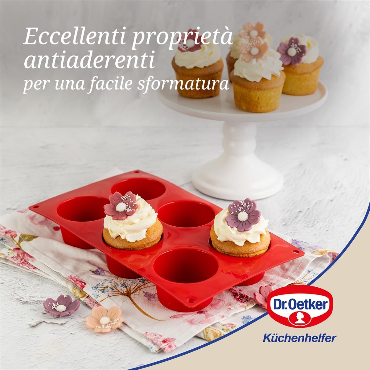 Stampo muffin 6 impronte in silicone Ø5,5cm, Linea Flexxibel