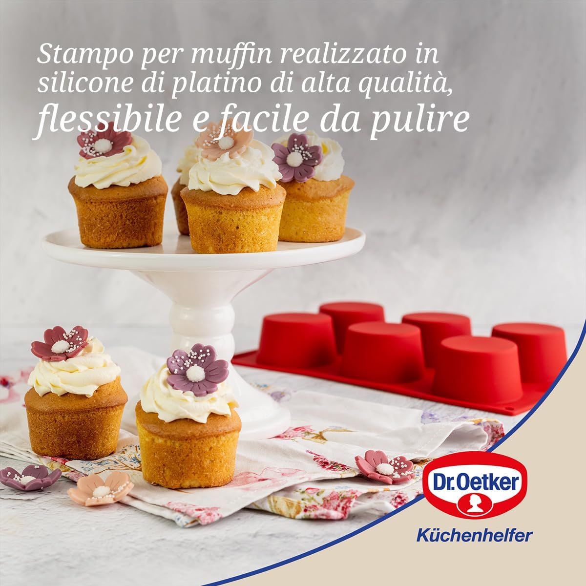 Stampo muffin 6 impronte in silicone Ø5,5cm, Linea Flexxibel