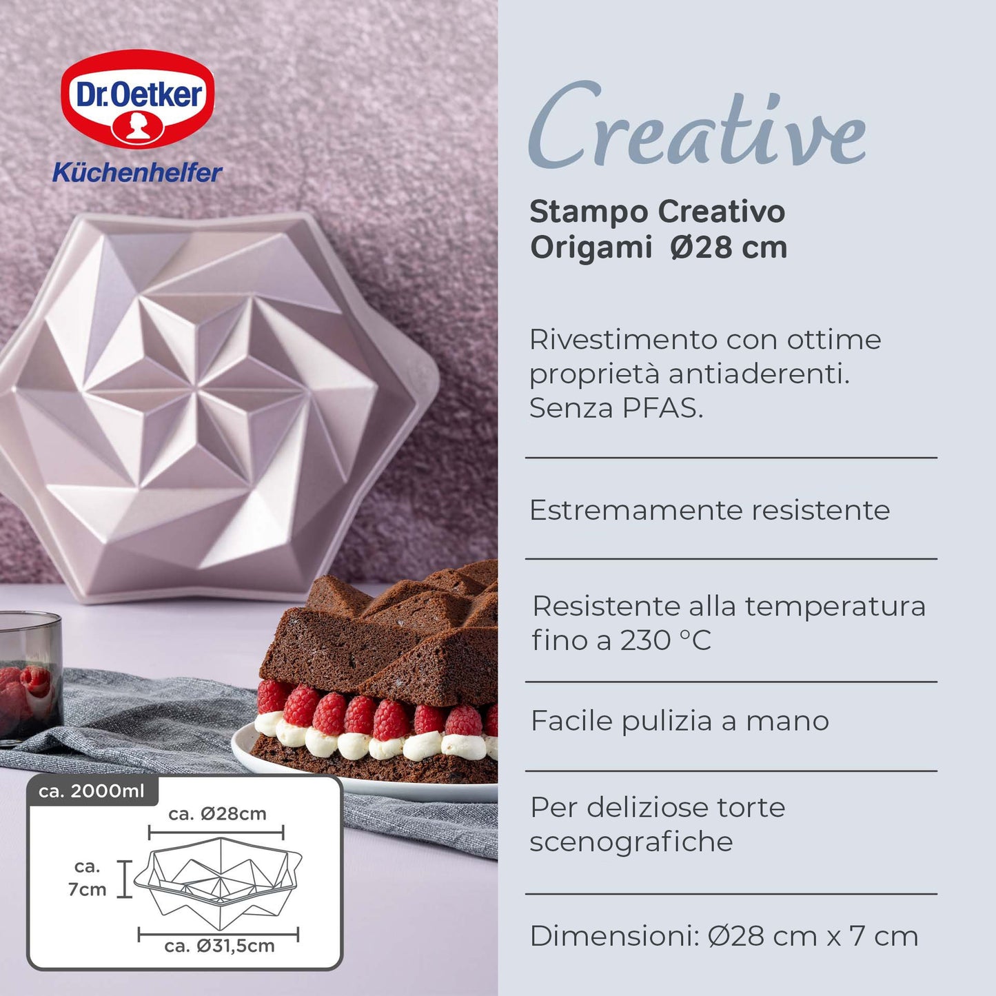 Stampo per torte "Origami" in alluminio pressofuso