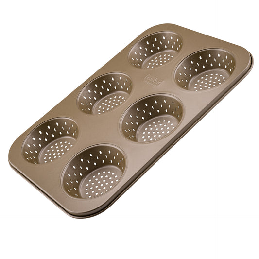 Teglia con 6 stampi forati per panini