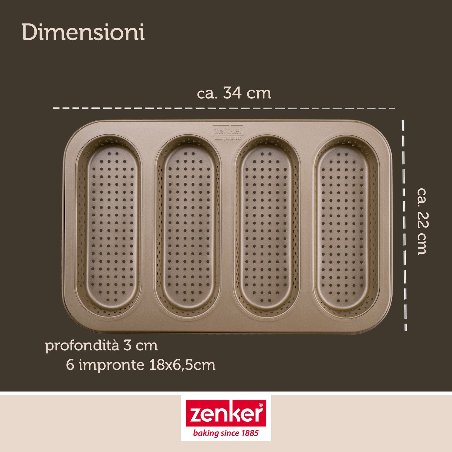 Teglia forata per baguette e panini