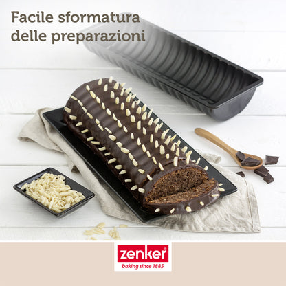Stampo plumcake semitondo ad onde, 30cm Linea Black Metallic