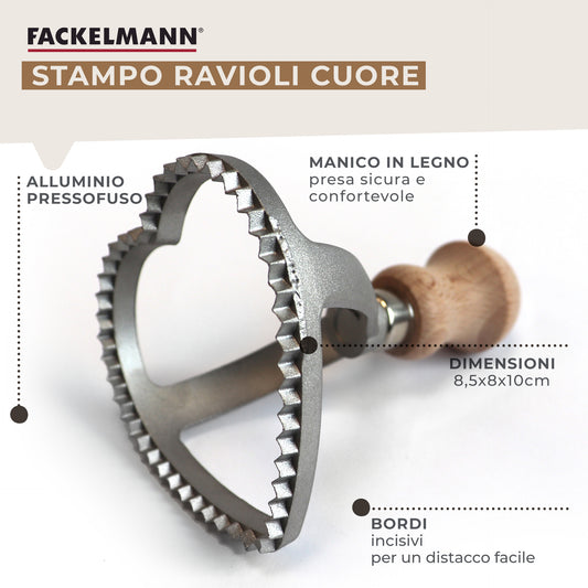 Stampo per ravioli, a forma di cuore, Fackelmann