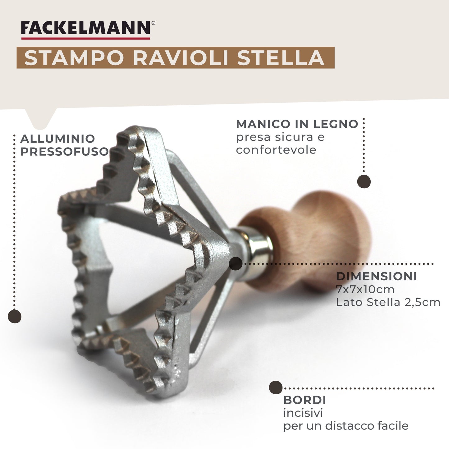 Stampo per ravioli, forma a stella, Fackelmann
