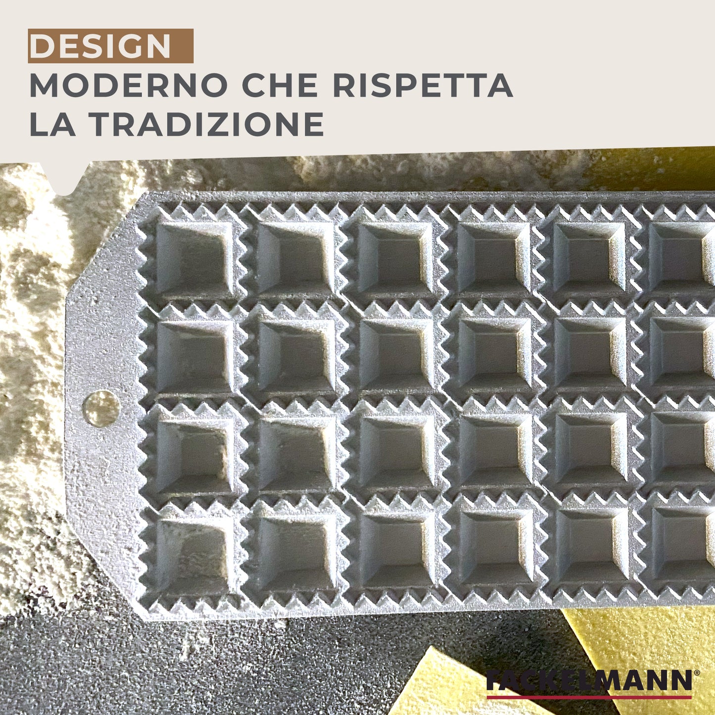 Stampo per raviolini quadrati 48 impronte, Fackelmann
