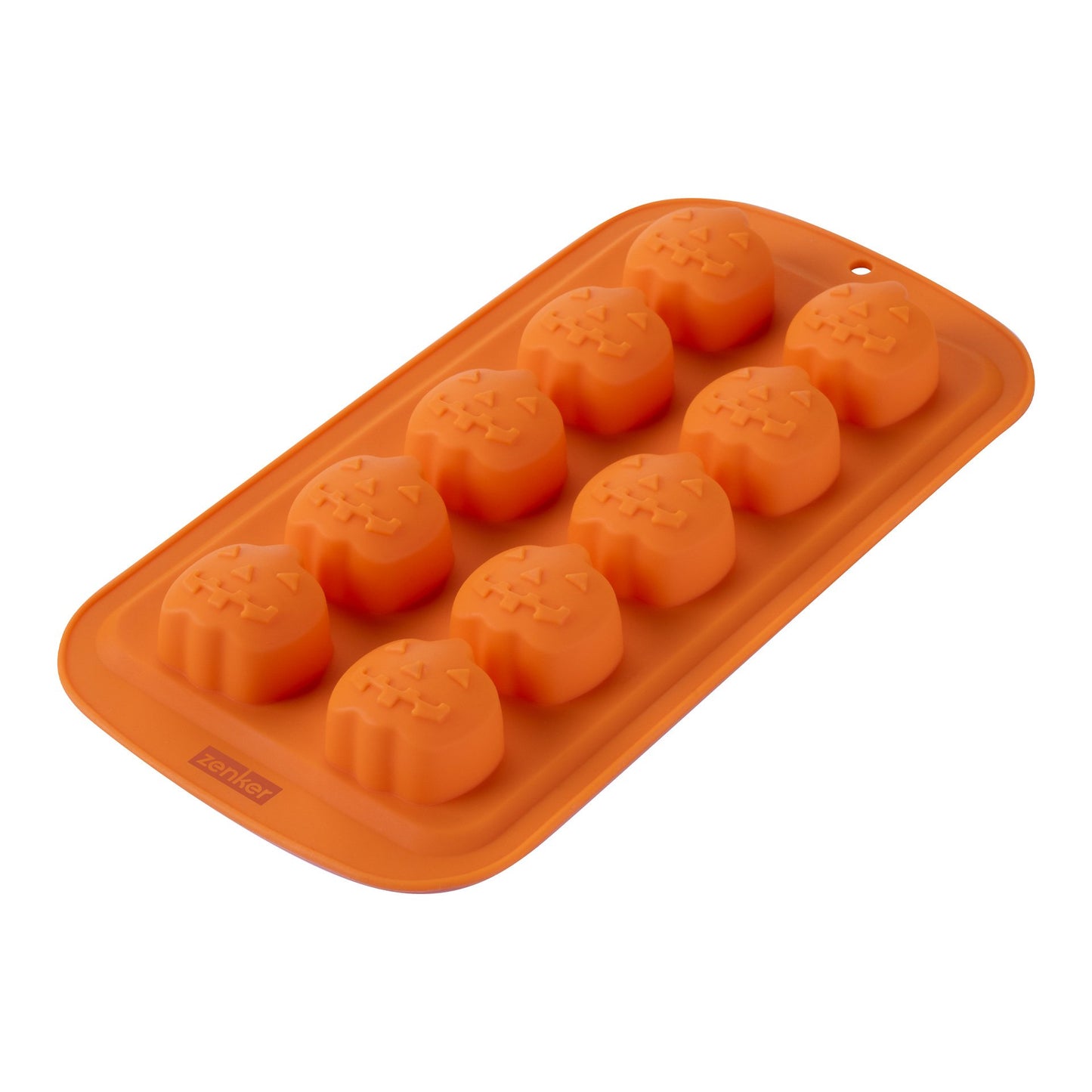 Stampo da forno in Silicone 10 Impronte a Forma di Mini Zucca di Halloween,  21,5x11 cm, Zenker