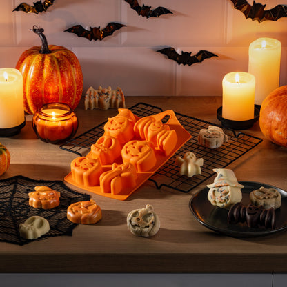 Stampo in Silicone a 6 impronte Halloween, per Mini Torte e Dolci, Zenker, 23x17,5 cm, Zenker
