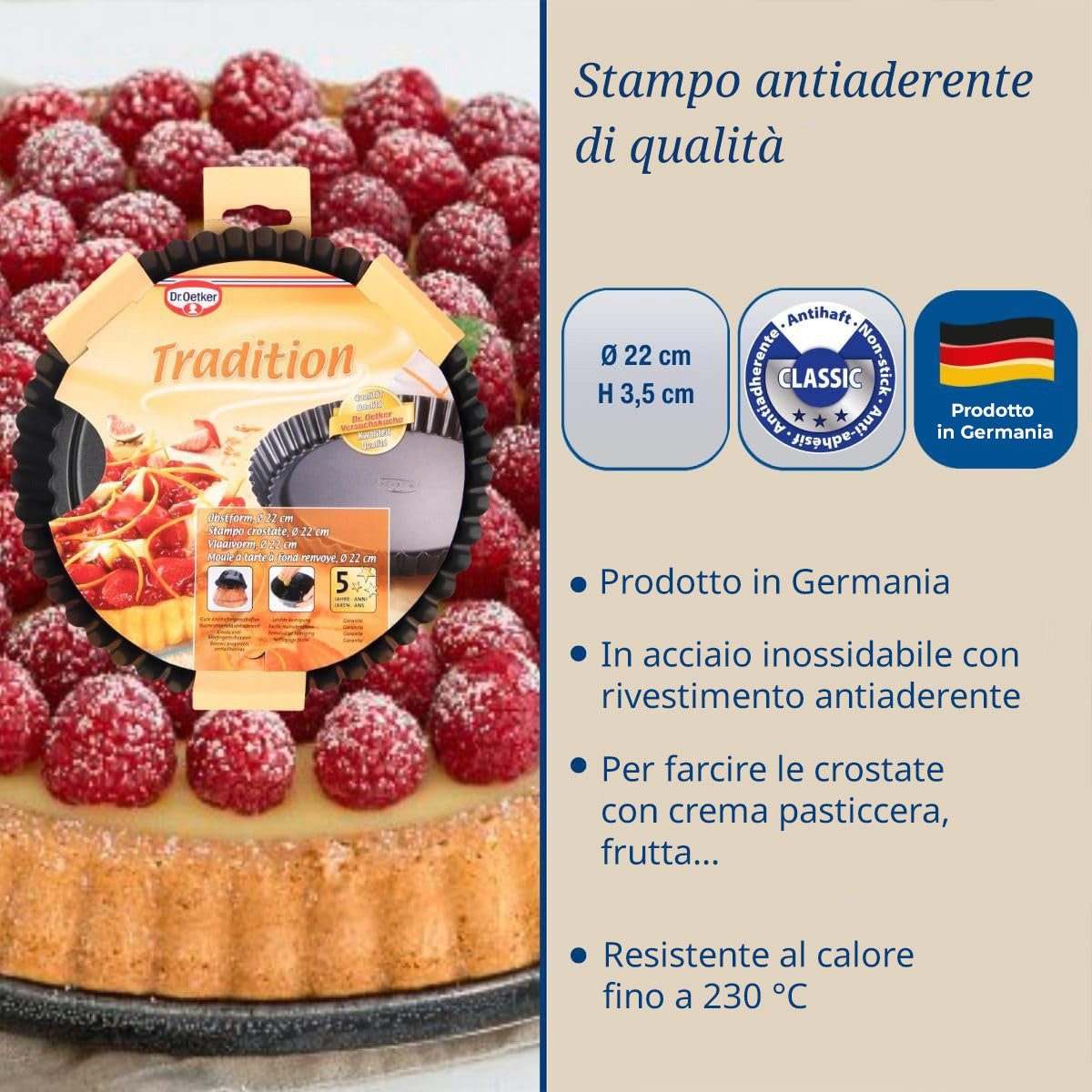 Stampo furbo Crostata Ø22 cm, Linea Tradition