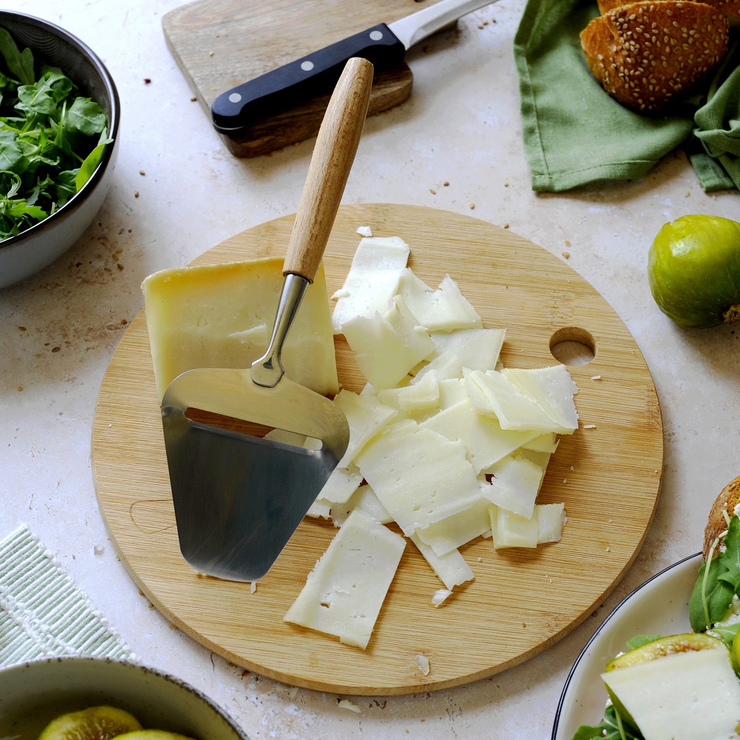 Affetta formaggio manico in legno, linea Sybaris