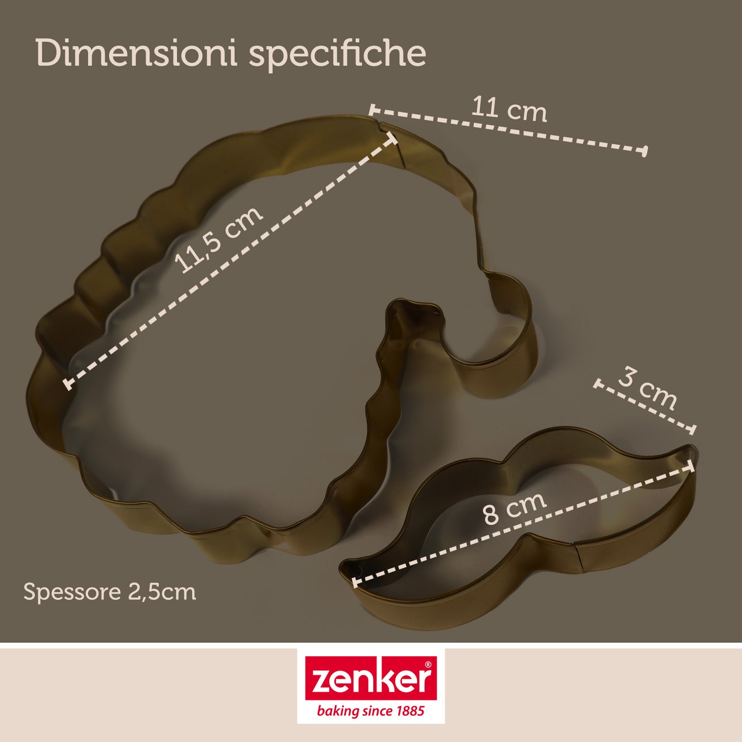 Taglia biscotti forma Babbo Natale,  2 pz, in acciaio inox
