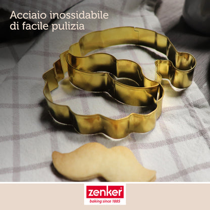 Taglia biscotti forma Babbo Natale,  2 pz, in acciaio inox