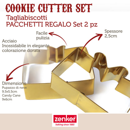 Taglia biscotti Pacchetti regalo, 2 pz, in acciaio inox