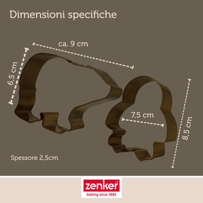 Taglia biscotti Set da 4pz, in acciaio inox