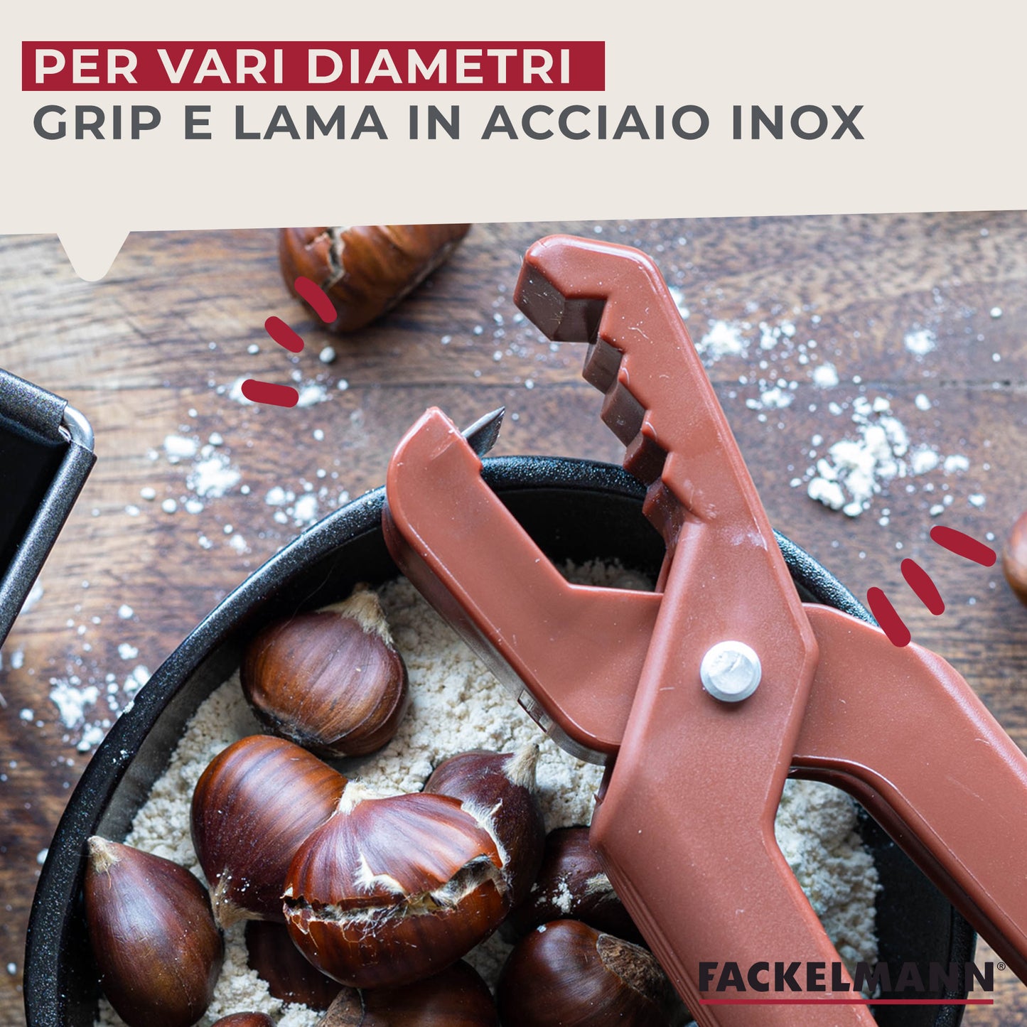 Taglia castagne con lama seghettata, Fackelmann