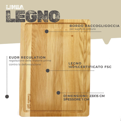 Tagliere in legno di frassino, 40x28x2 cm