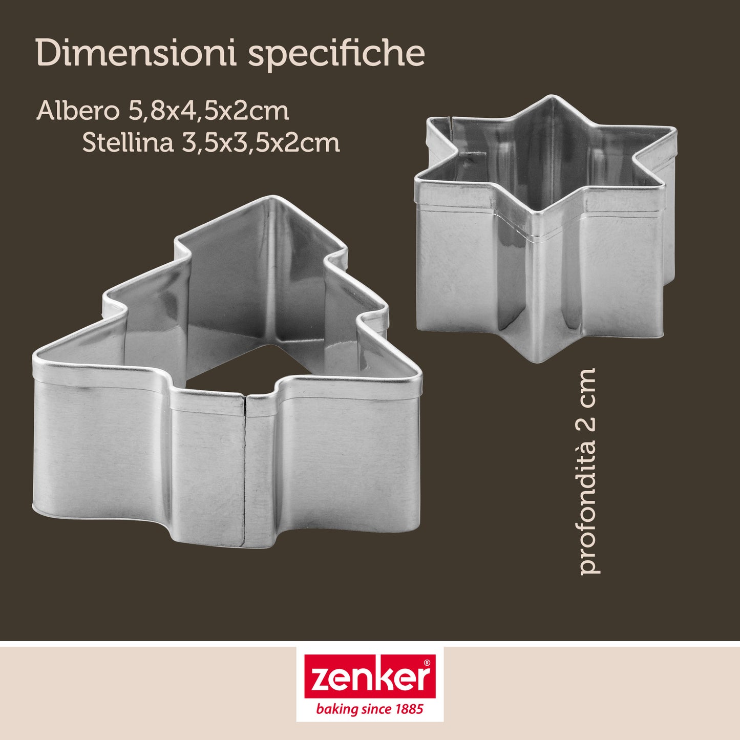 Set Tagliere in Bambù a Forma di Albero di Natale e 2 Tagliabiscotti in Acciaio Inox