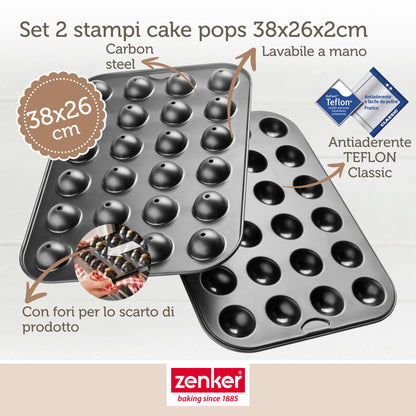 Stampi per cake pop, con bastoncini e sacchetti, 38 x 26 cm