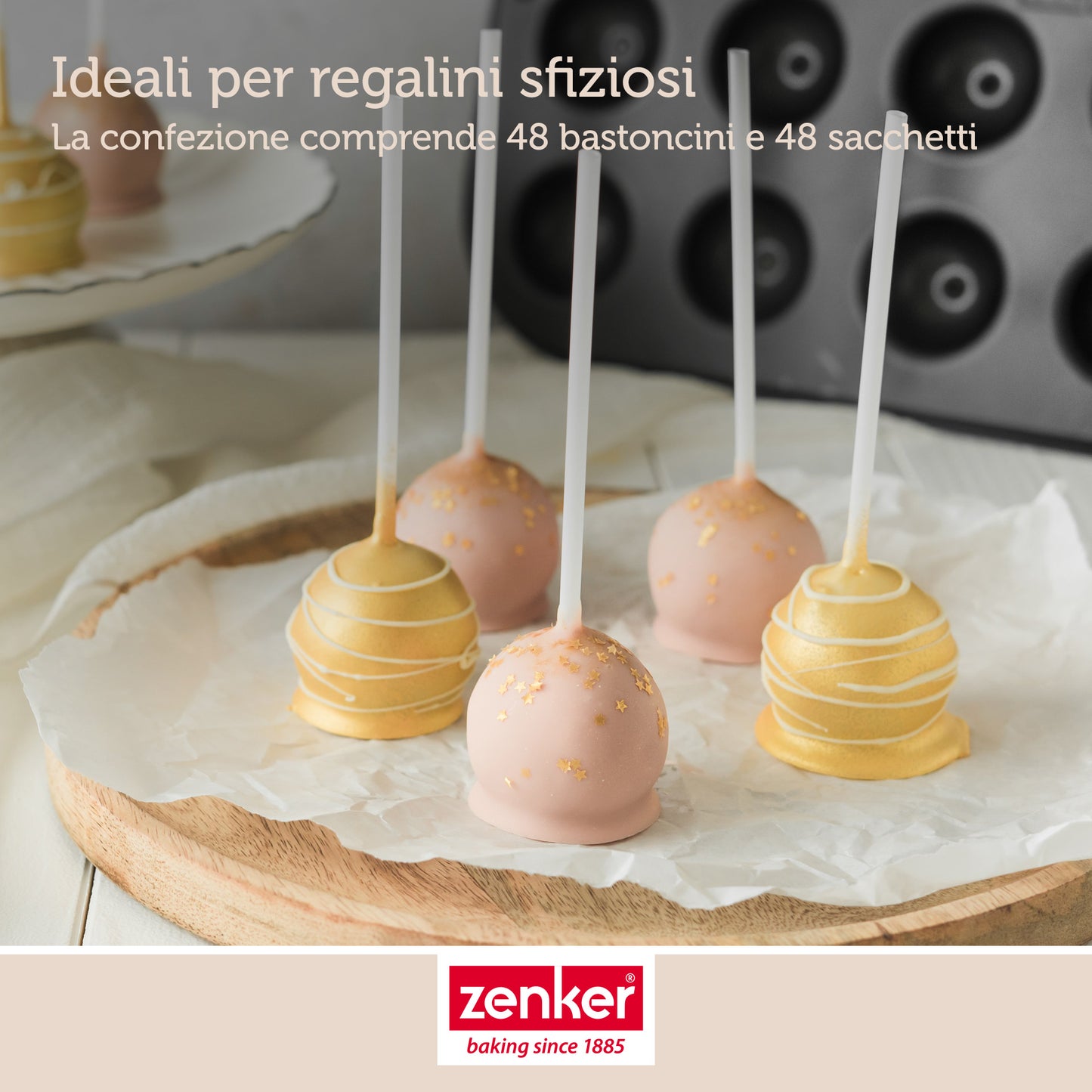 Stampi per cake pop, con bastoncini e sacchetti, 38 x 26 cm