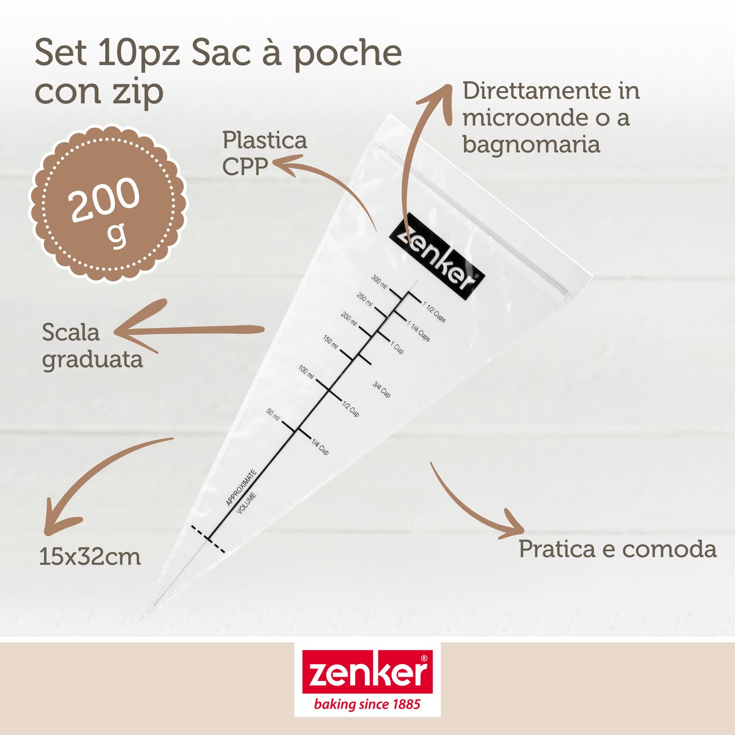 Sac à poche graduata, 10 pezzi