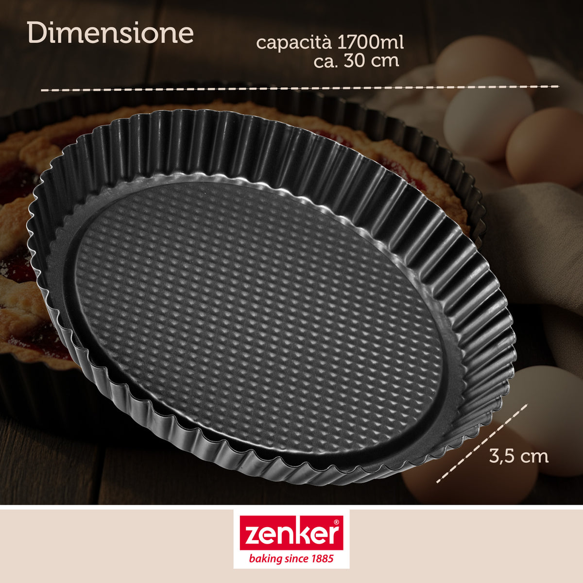 Set di 2 stampi per crostata, 28 e 30 cm