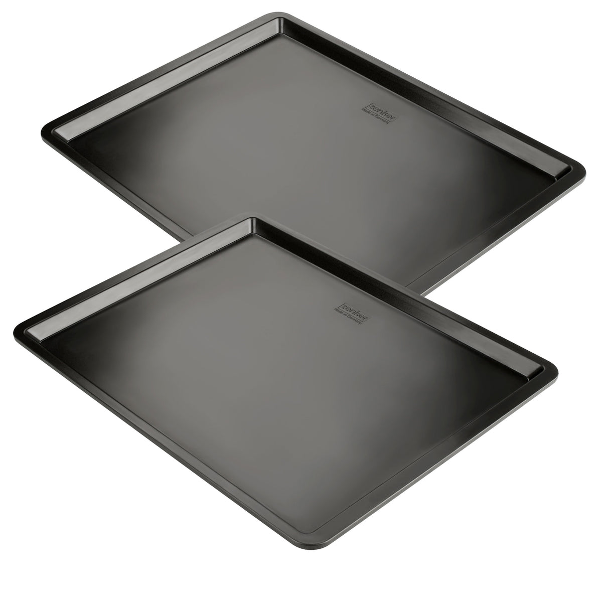 Set di 2 teglie da forno, 42x32 cm, Linea Black Metallic