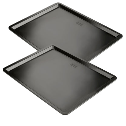 Set di 2 teglie da forno, 42x32 cm, Linea Black Metallic