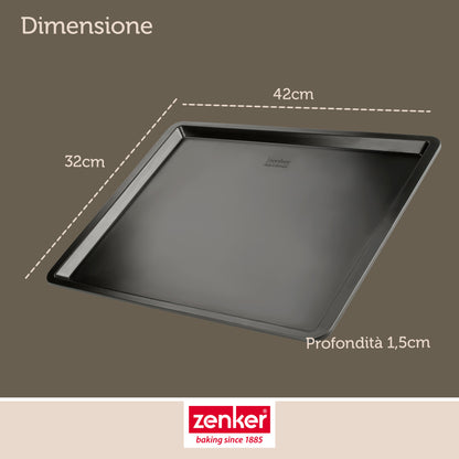 Set di 2 teglie da forno, 42x32 cm, Linea Black Metallic