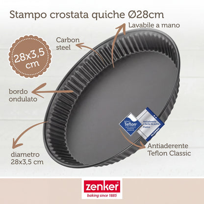 Stampo per crostata fondo liscio, Ø28 cm