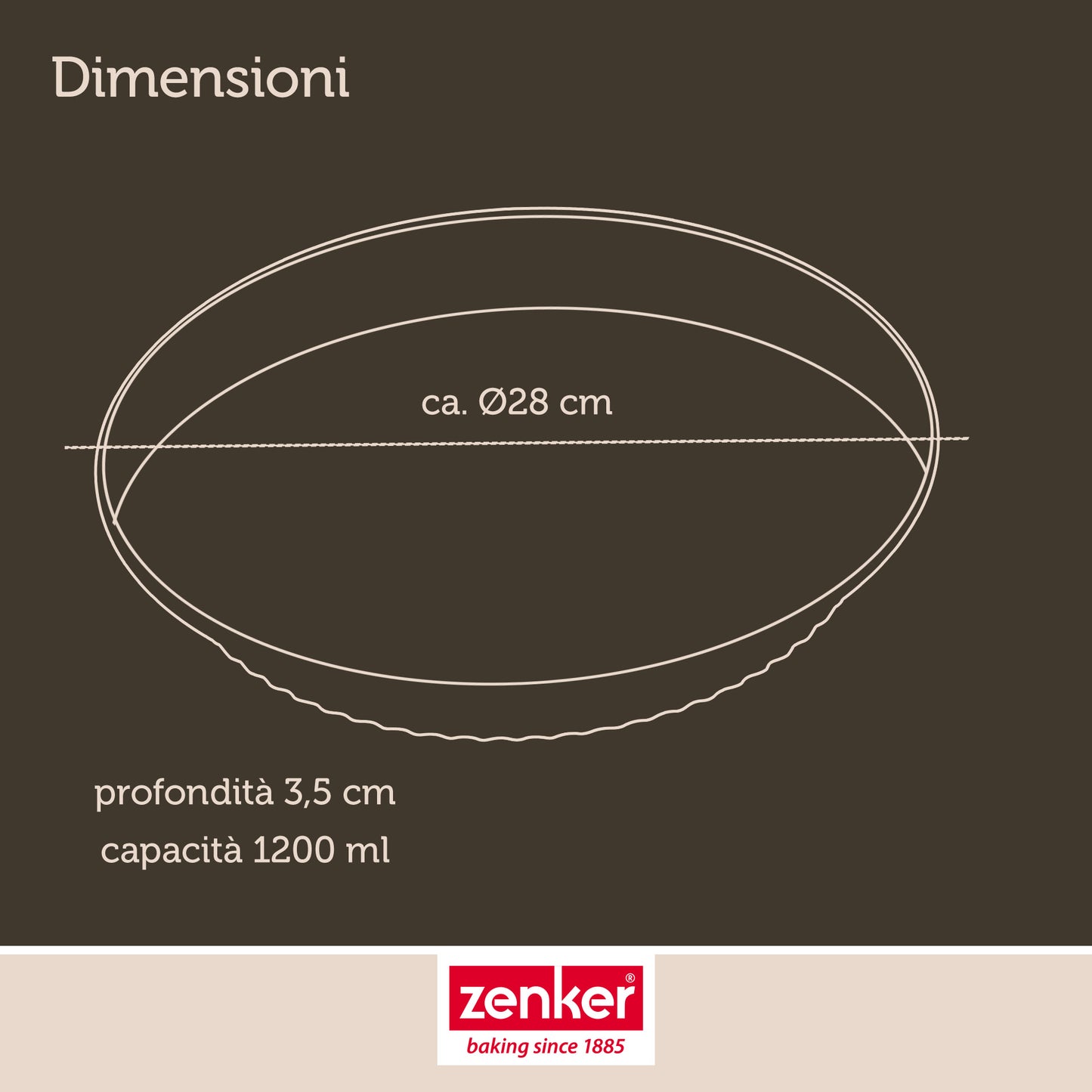 Stampo per crostata fondo liscio, Ø28 cm