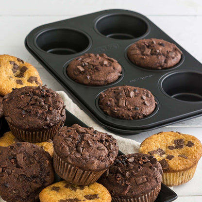 Stampo per muffin 6 impronte, Ø7 cm, Linea Black Metallic