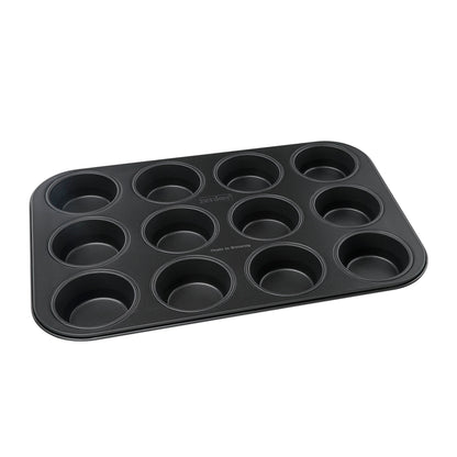 Stampo per muffin a 12 impronte Ø7 cm, Linea Black Metallic