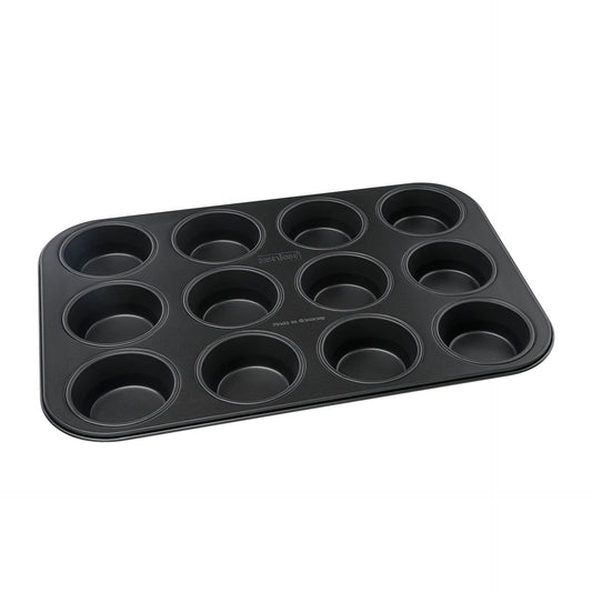 Stampo per muffin a 12 impronte Ø7 cm, Linea Black Metallic