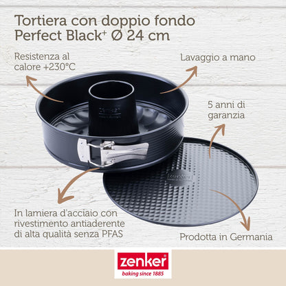Tortiera apribile, 2 fondi, 24 cm
