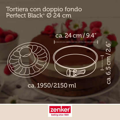 Tortiera apribile, 2 fondi, 24 cm