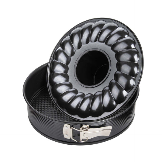 Tortiera apribile a 2 fondi con cerniera, Ø26m Linea Black Metallic