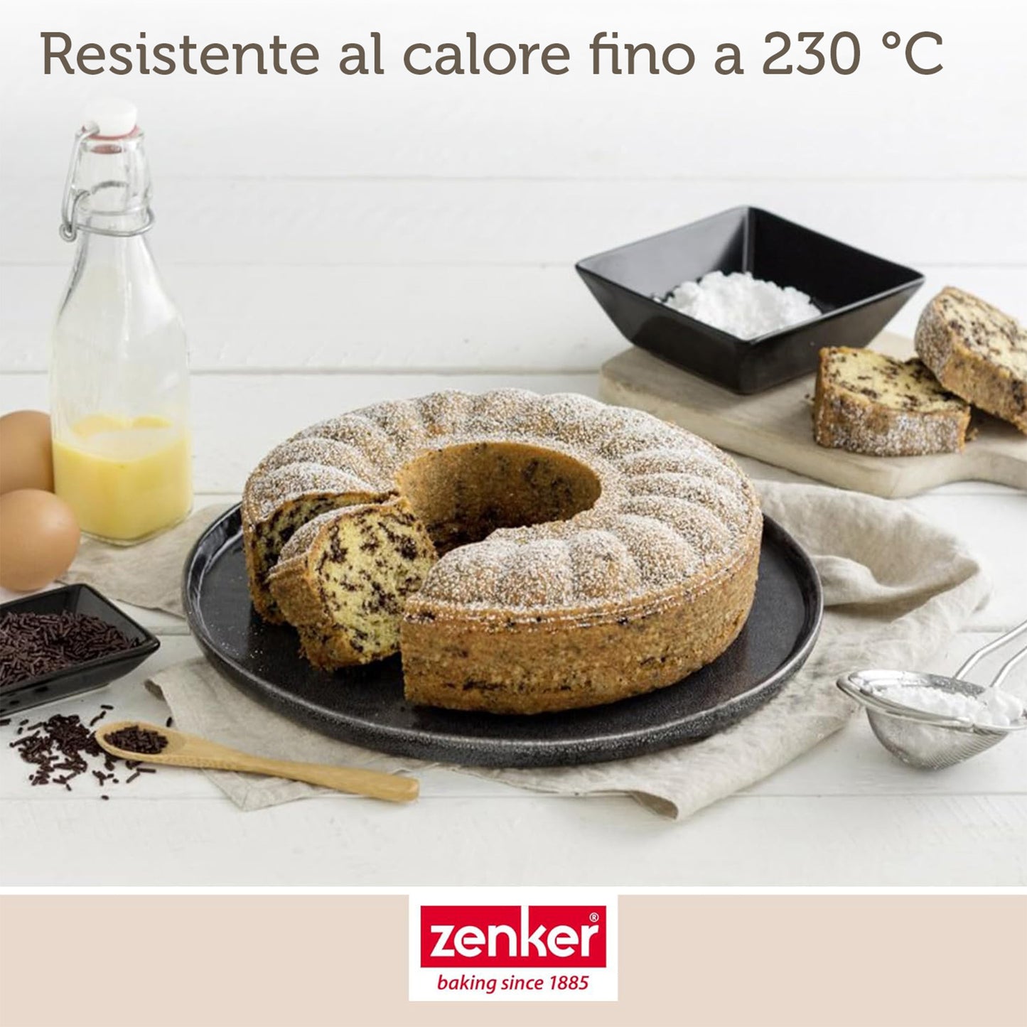 Tortiera apribile a 2 fondi con cerniera, Ø26m Linea Black Metallic