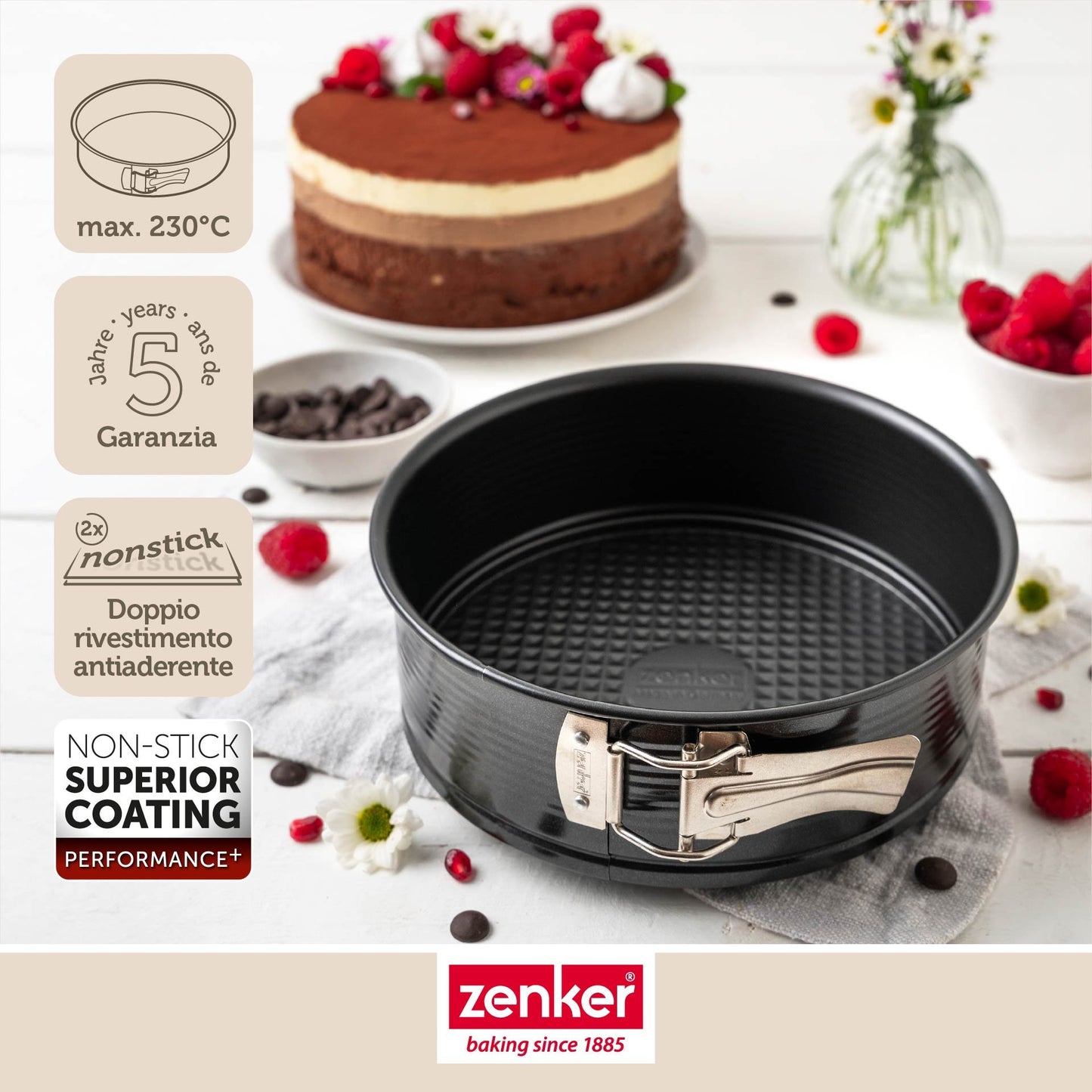 Tortiera con cerniera,  Ø20 cm, Linea Perfect Black