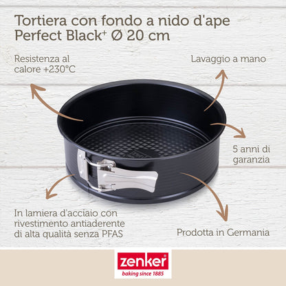 Tortiera con cerniera,  Ø20 cm, Linea Perfect Black