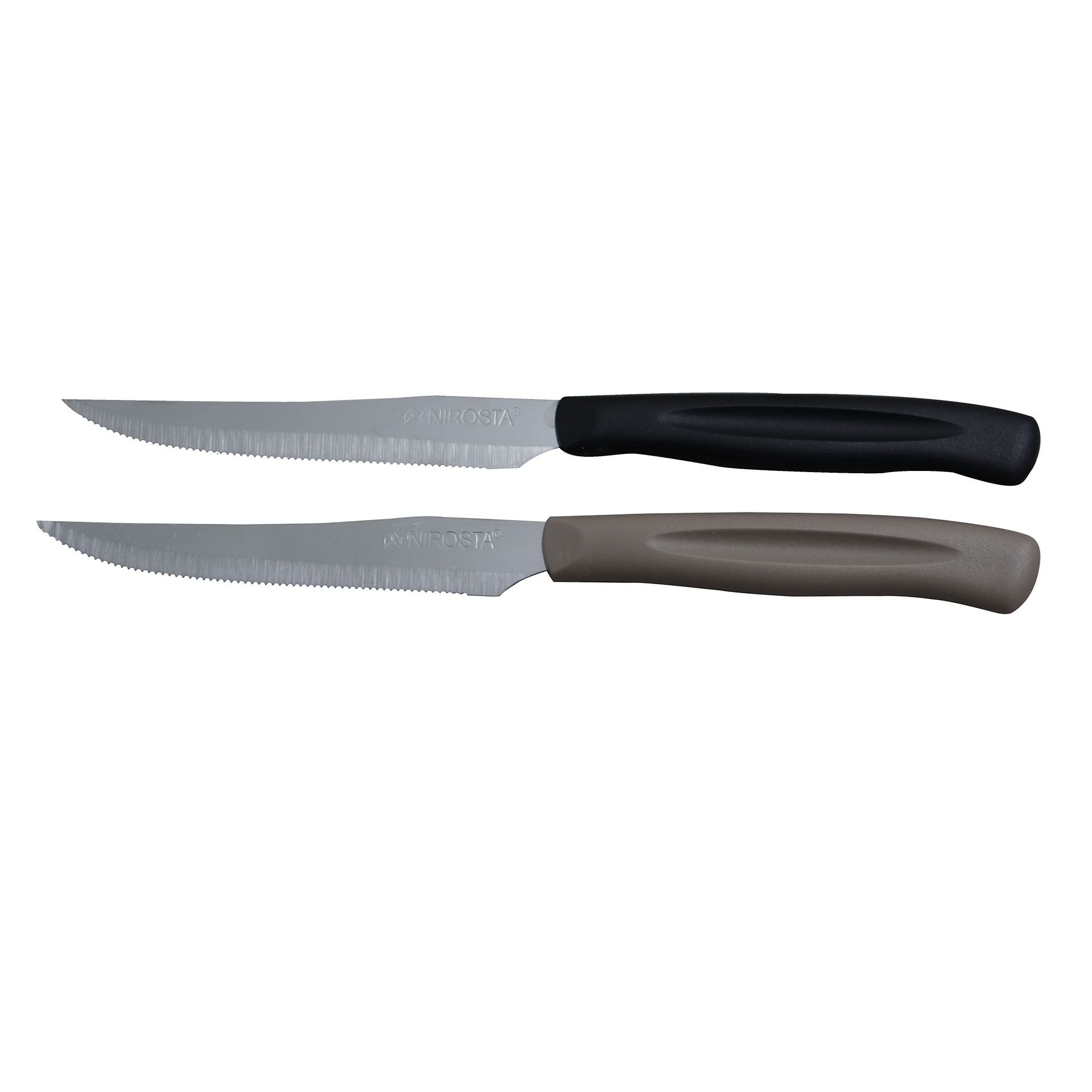Set da 6 coltelli da tavola a lama in acciaio Inox seghettata con punta,  lunghezza 10 cm