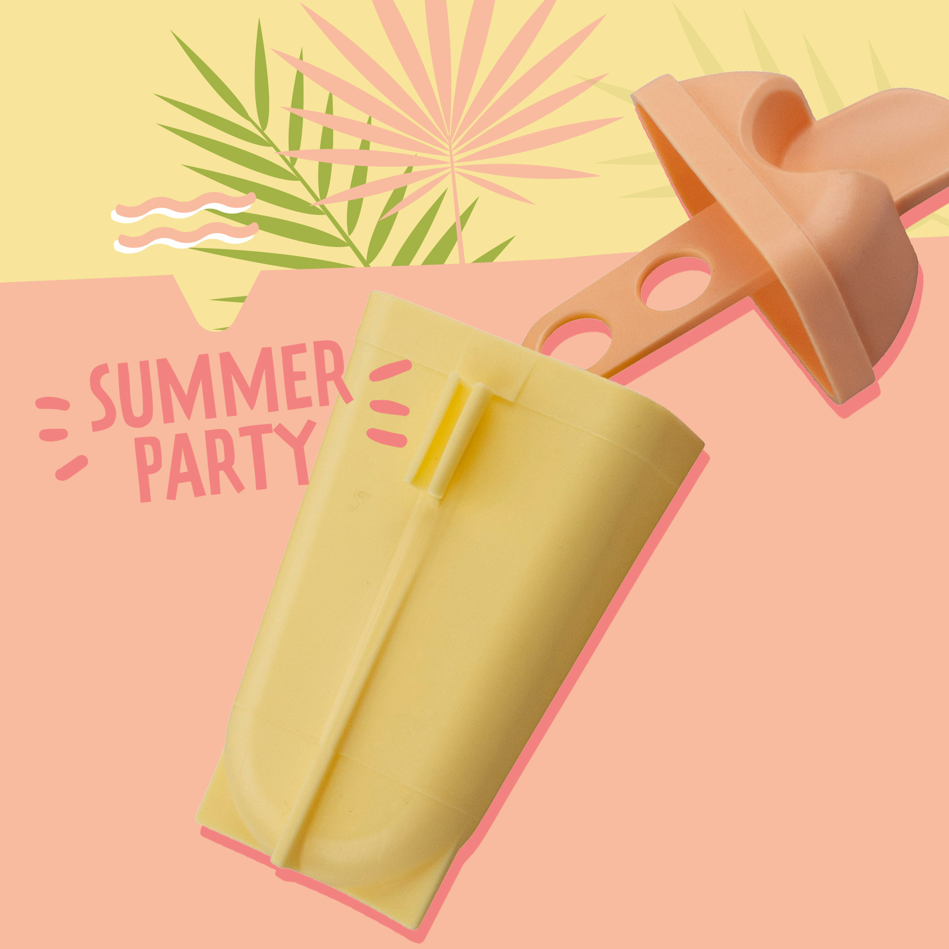 Forma ghiaccioli in plastica giallo e pompelmo 5pz, Linea Summer Party